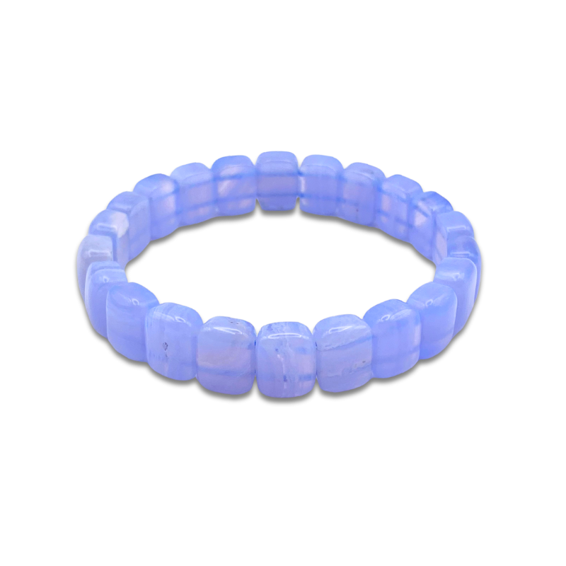 Blue Lace Agate Oval Flat Bracelet