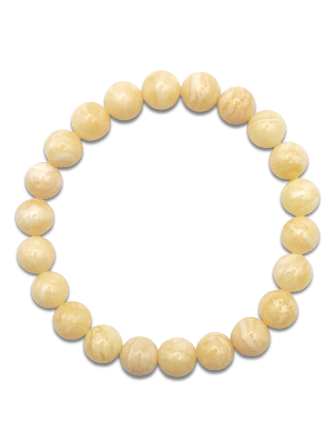 Rusia White Flower Beeswax Drum Bracelet