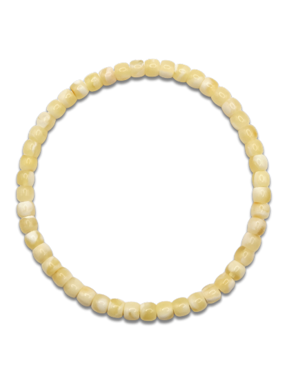Rusia White Flower Beeswax Drum Bracelet