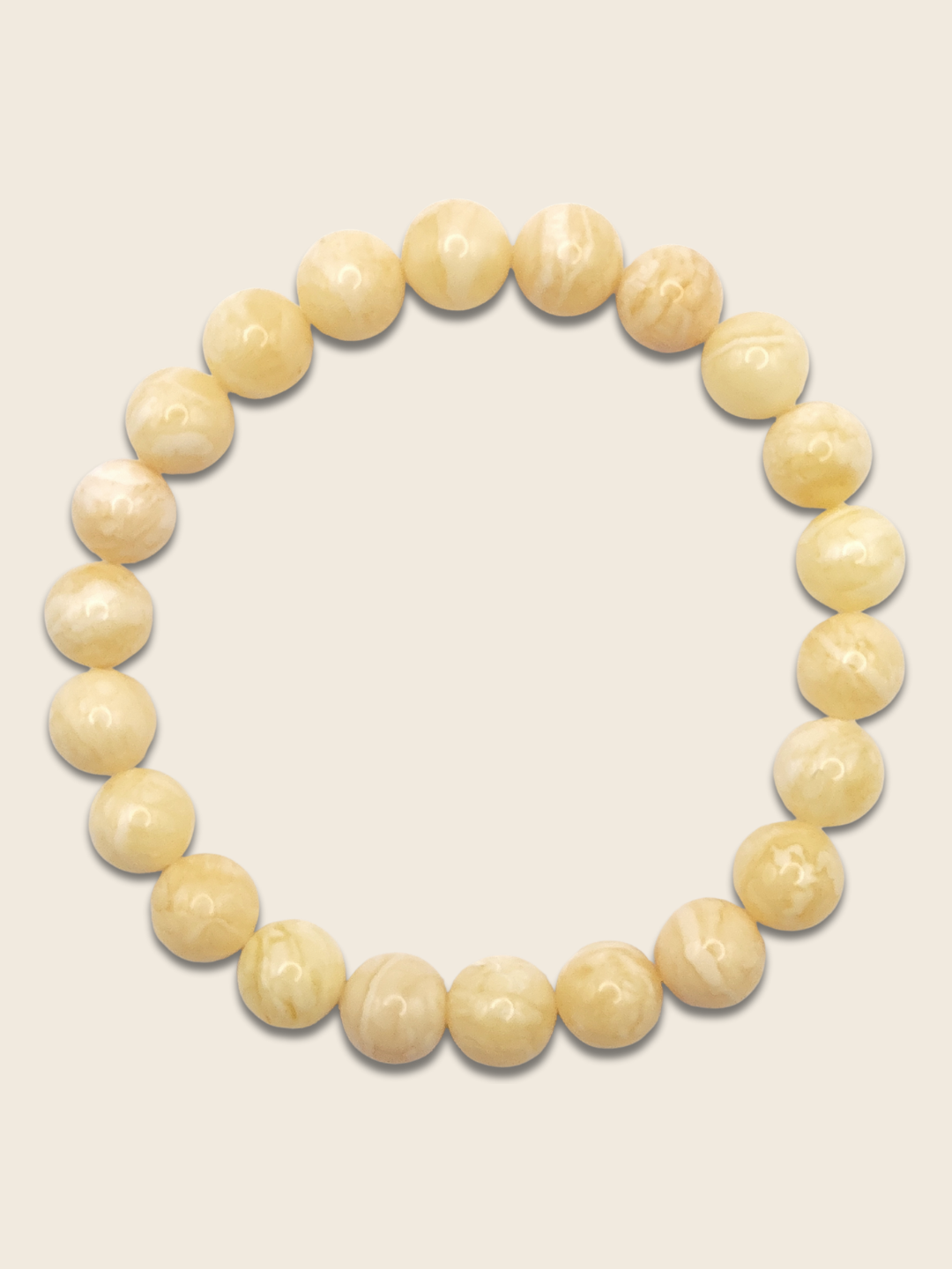 Rusia White Flower Beeswax Drum Bracelet