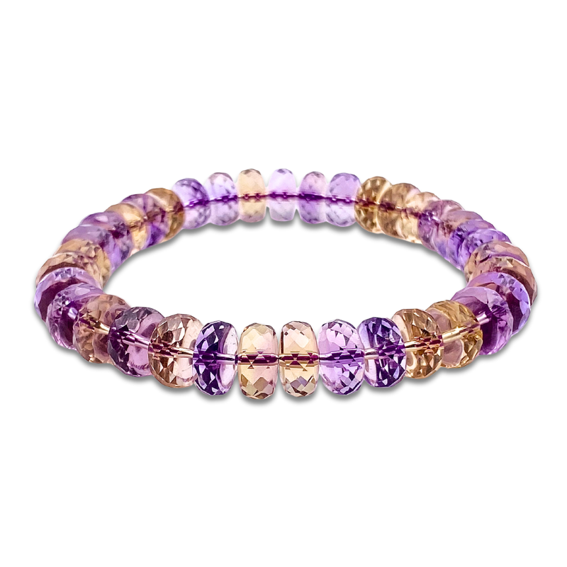 Superior Ametrine Stacked Bead Cutting Bracelet