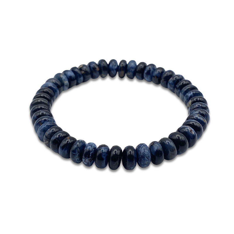 High Grade Blue Pietersite Stacked Bead Bracelet