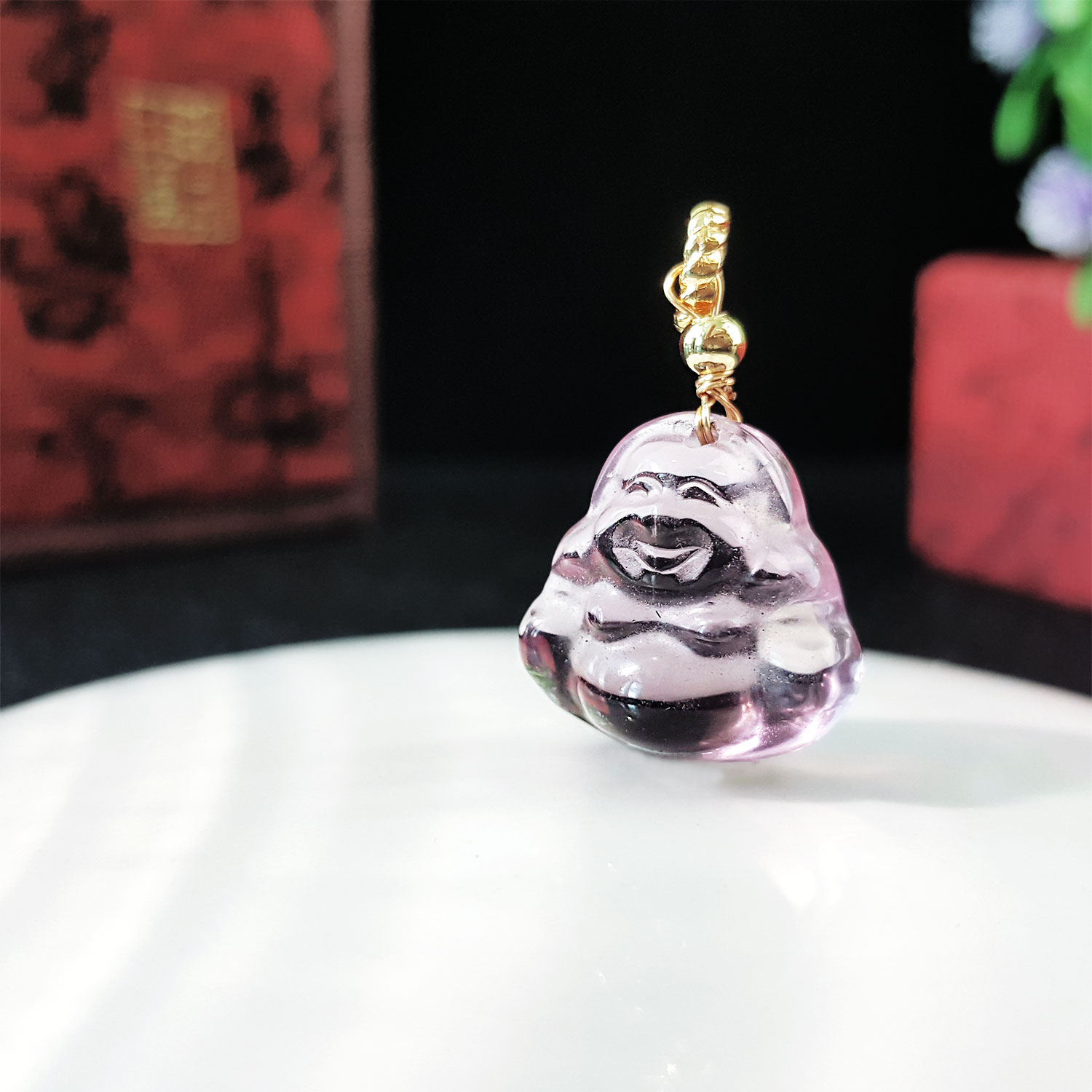 8 July - Amethyst Laughing Buddha Pendant
