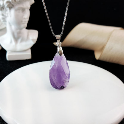 14 July - Amethyst Water Drop Cutting Pendant