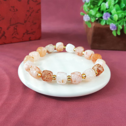 16 July - Hematoid Quartz Cube Bracelet