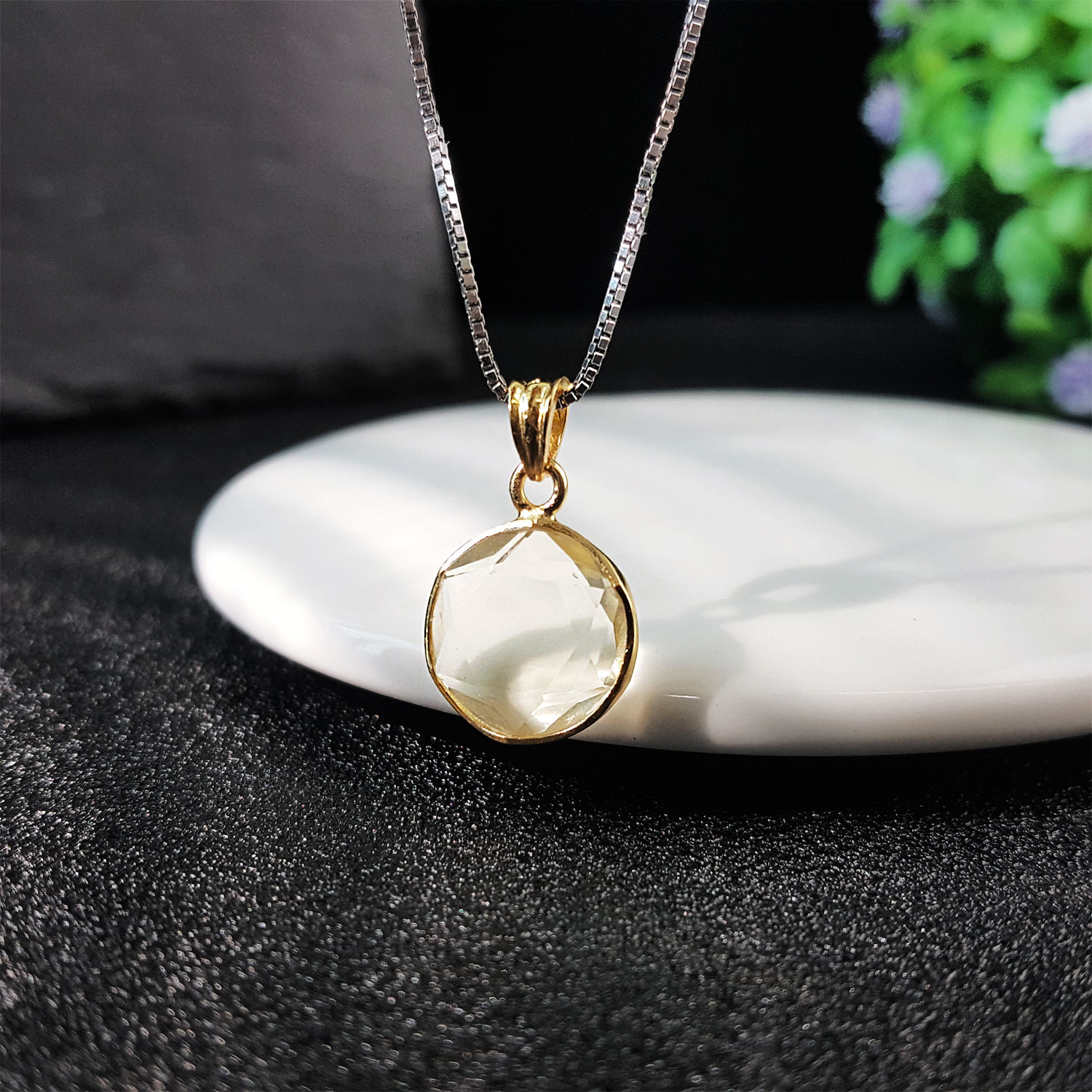 Libyan Gold Desert Glass David Star Pendant