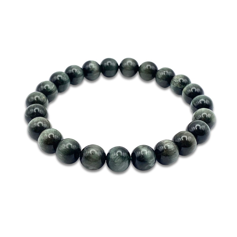 Cat's Eye Green Rabbit Hair Rutilated Bracelet