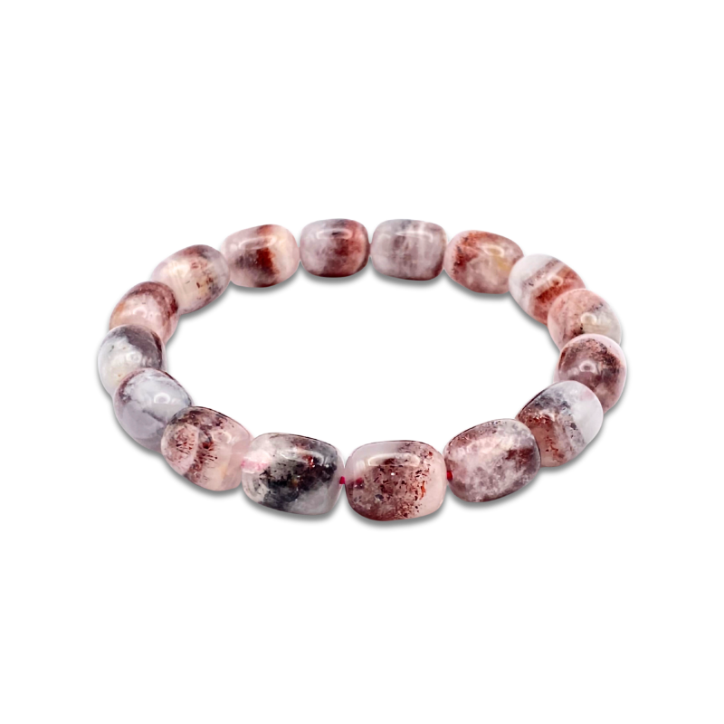 Super Seven Golden Strawberry Barrel Bracelet