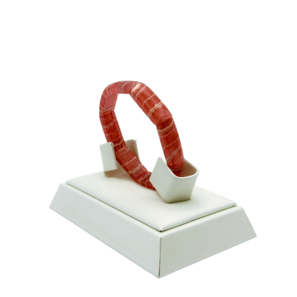 Rhodochrosite Carved Flat Bracelet