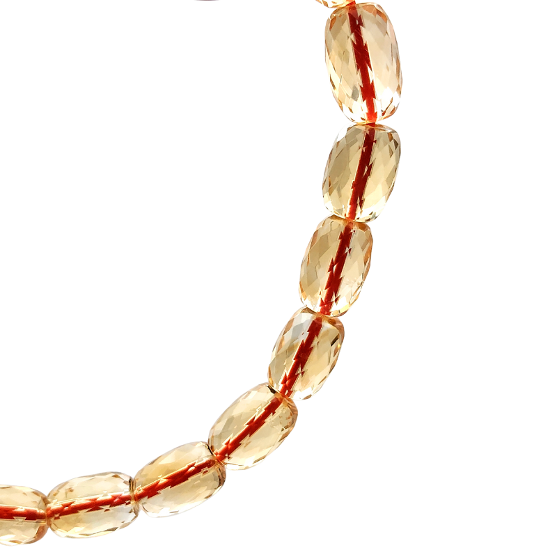 High Grade Citrine Barrel Bead Bracelet