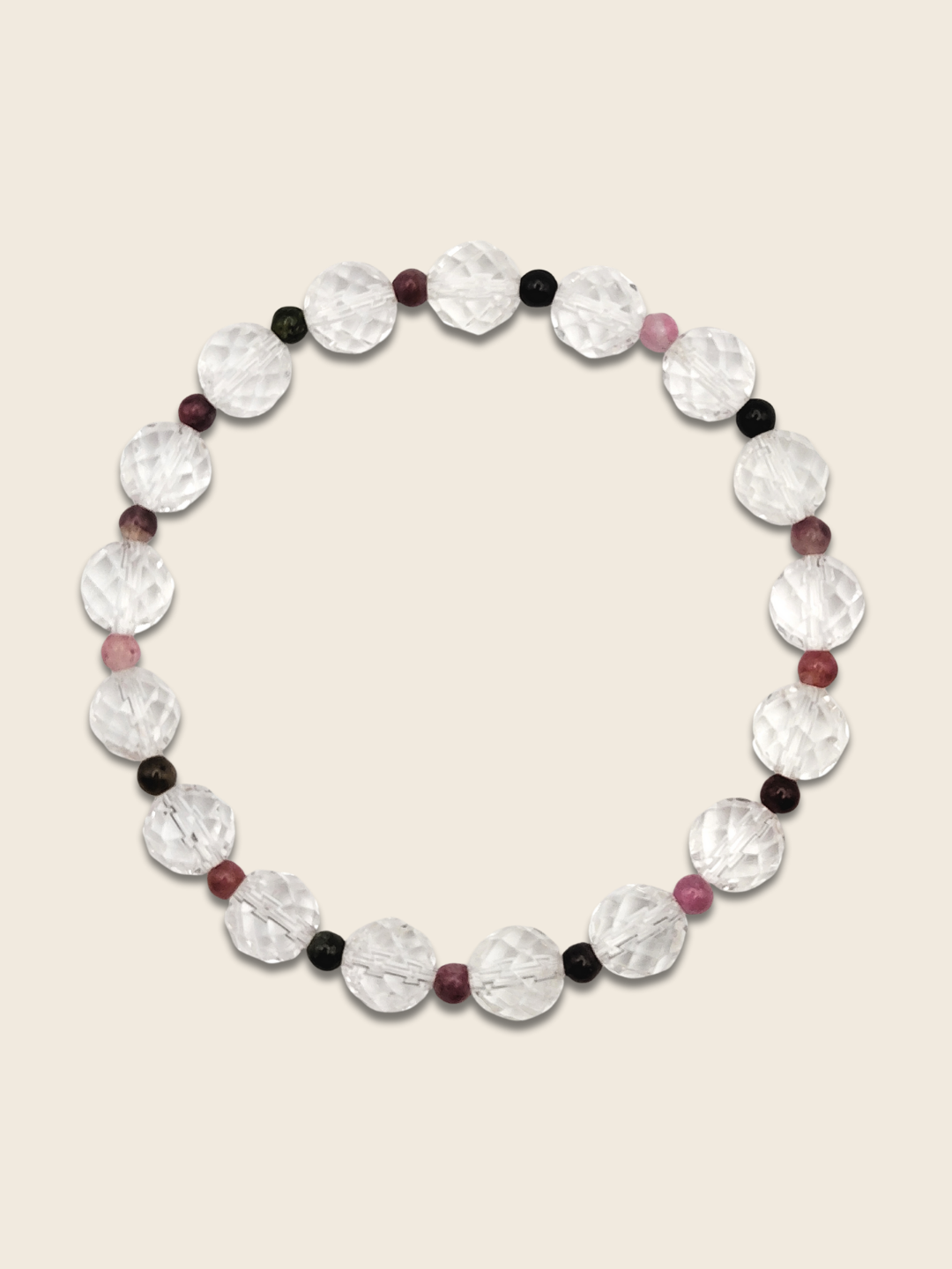 Clear Quartz With Colour Tourmaline Design Bracelet