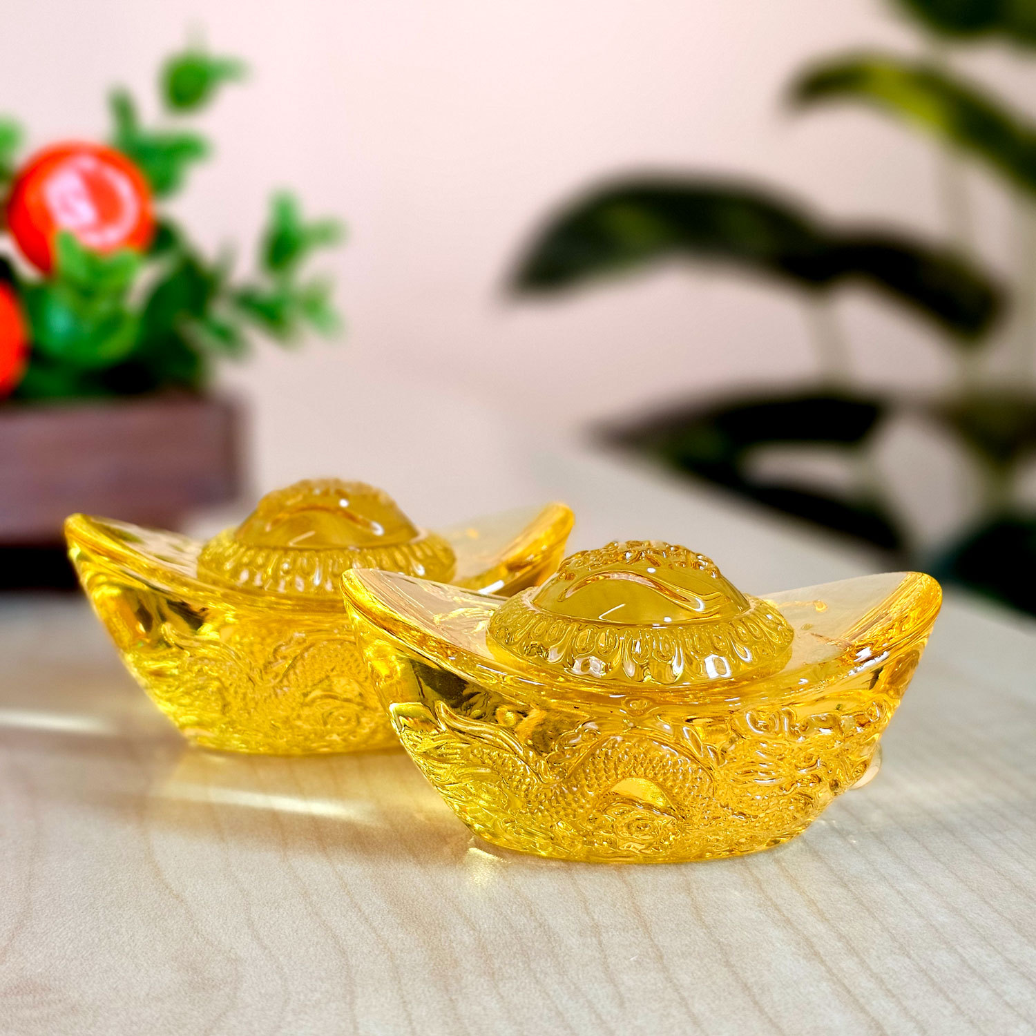 【11.11 Special】Yellow Glazed Dragon-Pattern Ingots — Set of Two