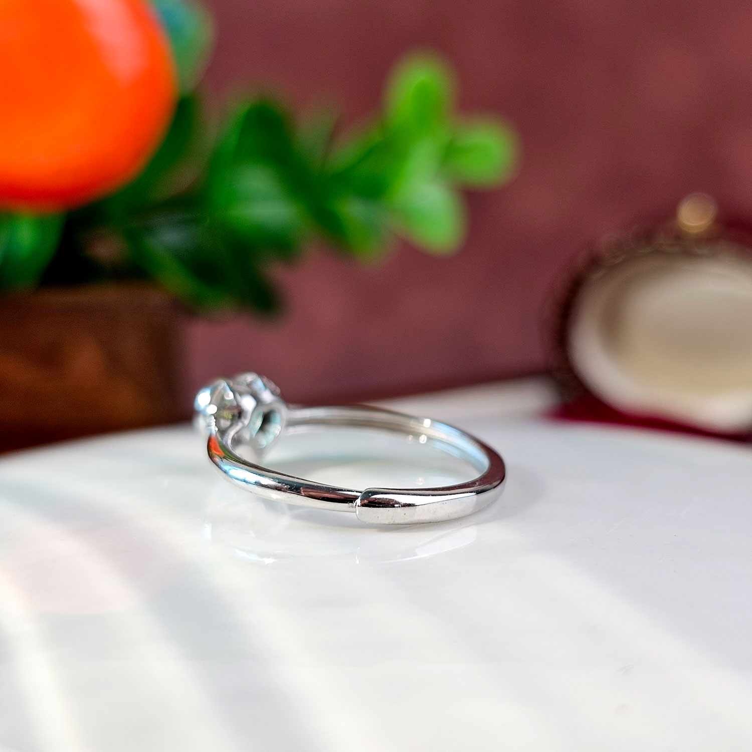 Moldavite Love Shape Ring