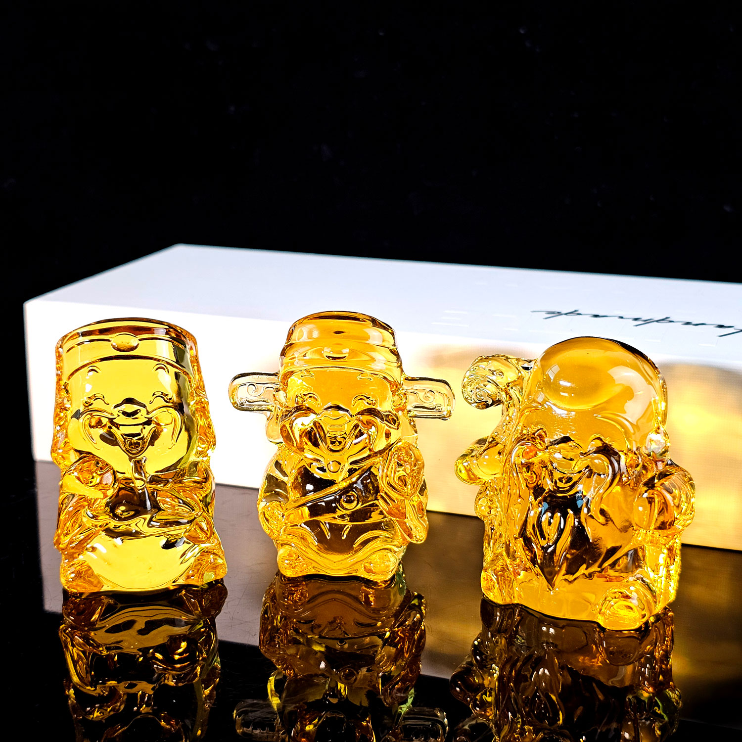 Yellow Liu Li Cute Happy Fortune God With Box