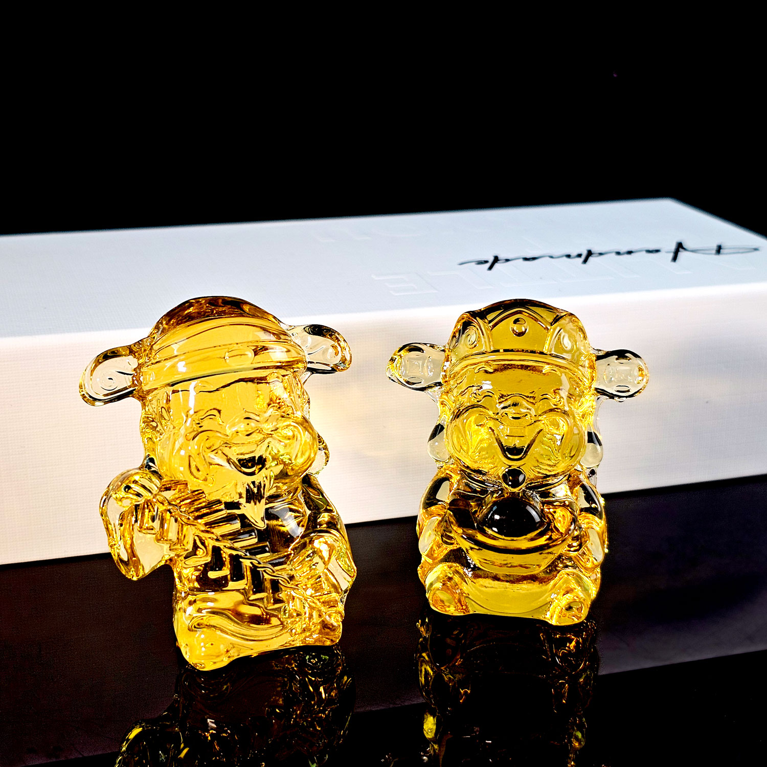 Yellow Liu Li Cute Happy Fortune God With Box