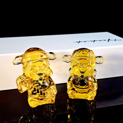 Yellow Liu Li Cute Happy Fortune God With Box