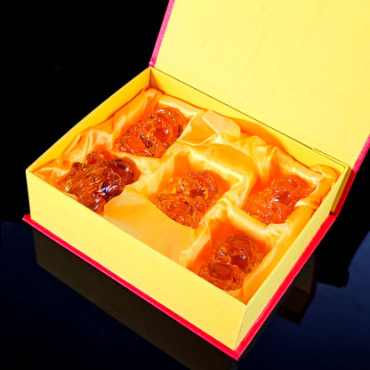 Yellow Liu Li Cute Happy Fortune God With Box