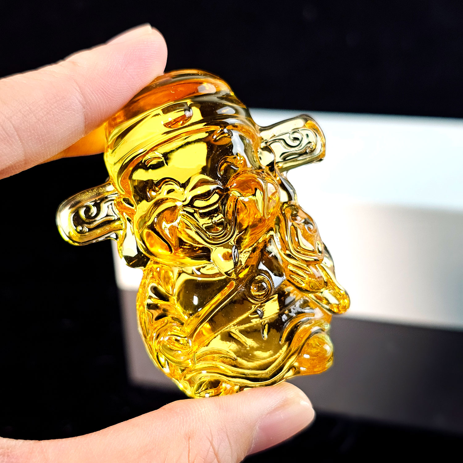 Yellow Liu Li Cute Happy Fortune God With Box