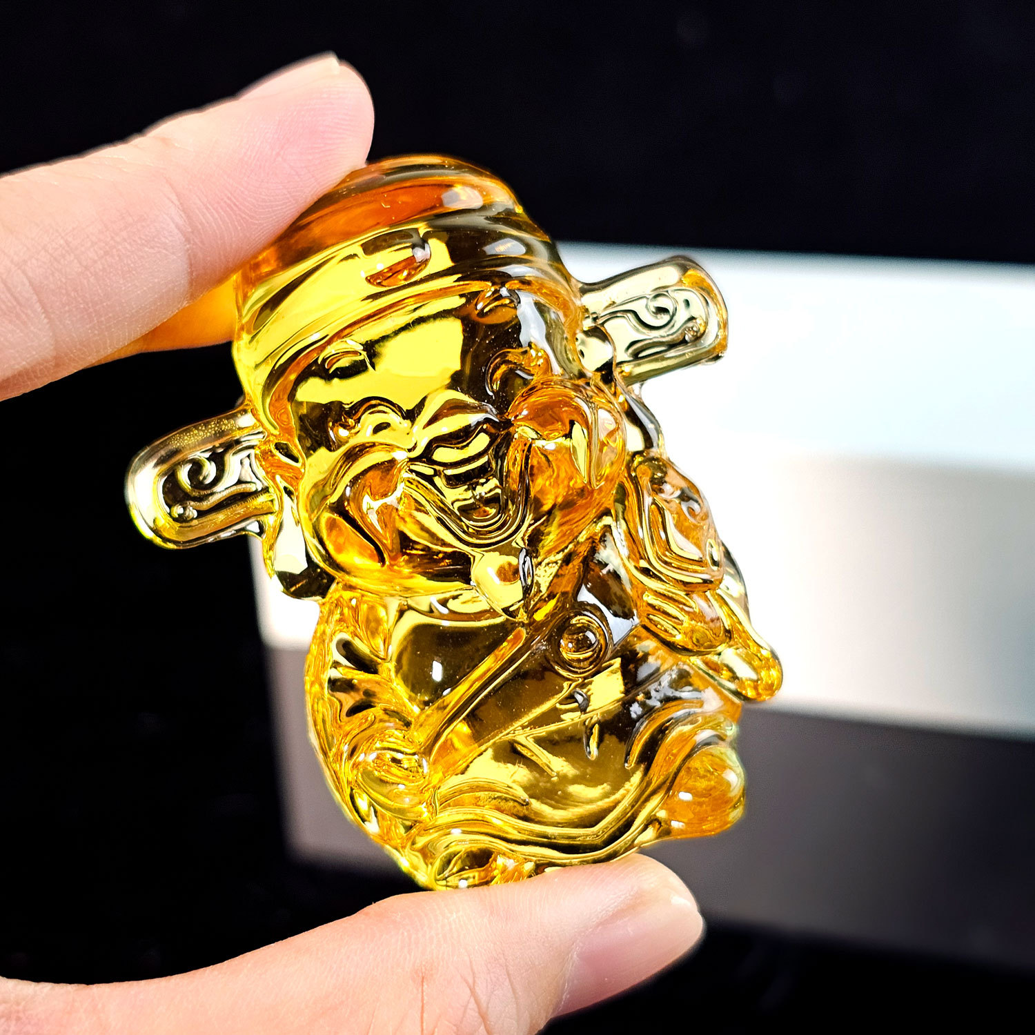 Yellow Liu Li Cute Happy Fortune God With Box