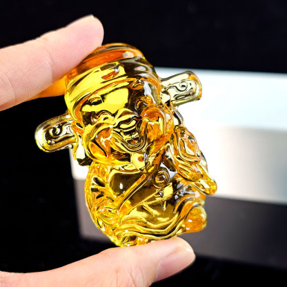 Yellow Liu Li Cute Happy Fortune God With Box