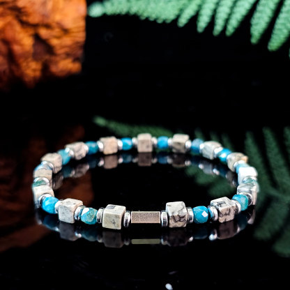 Picasso Jasper with Blue Apatite Bracelet