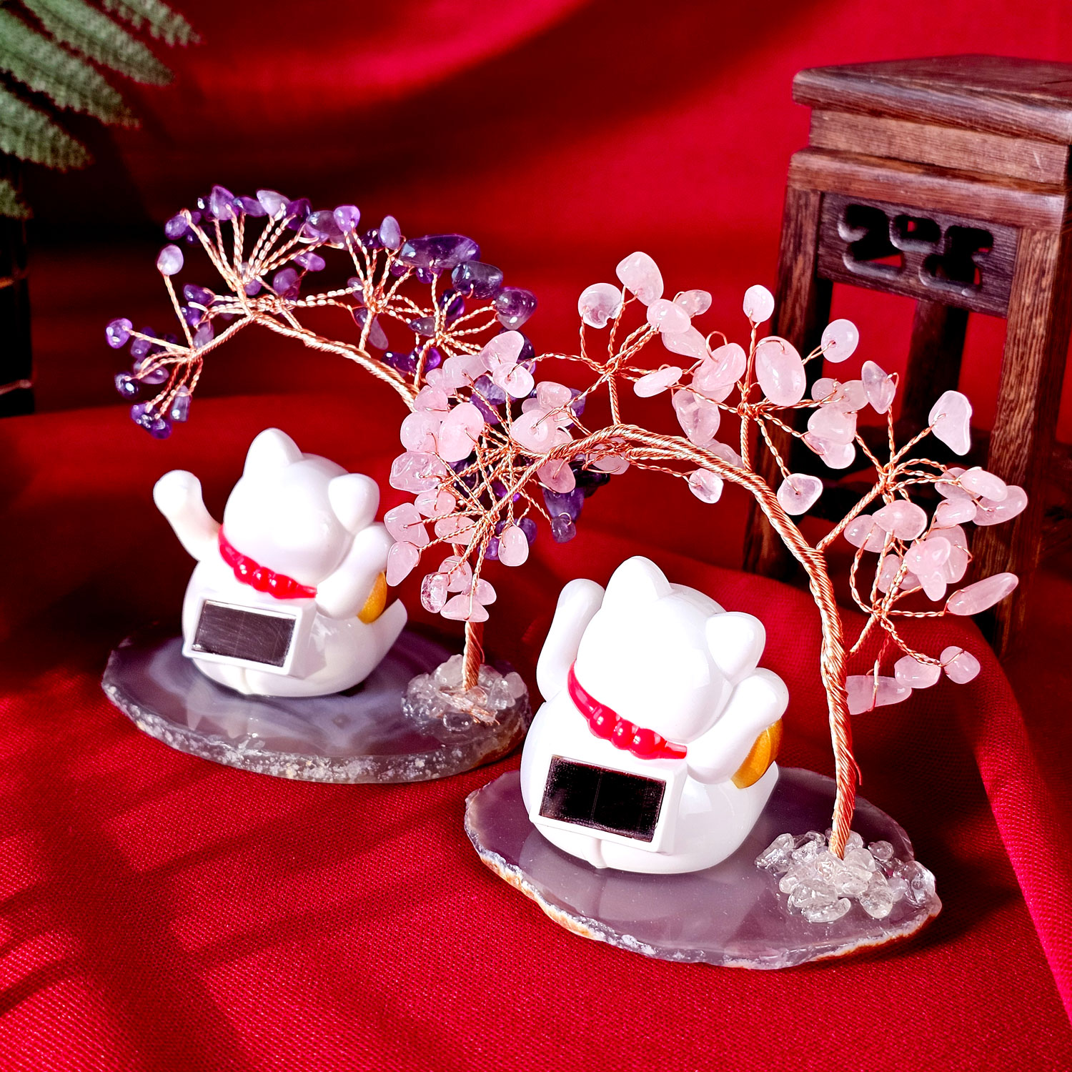 Fortune Cat with Tree Deco