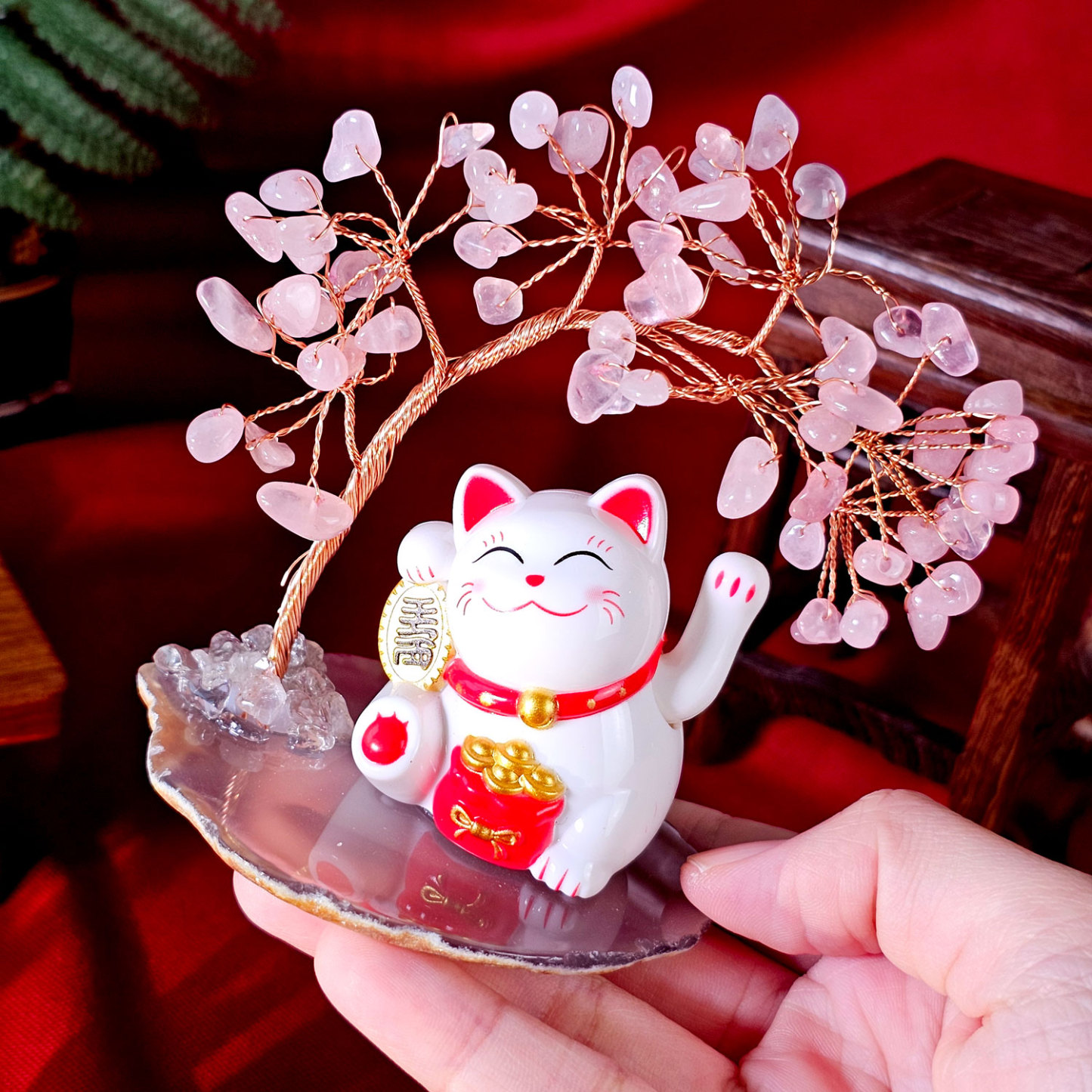 Fortune Cat with Tree Deco