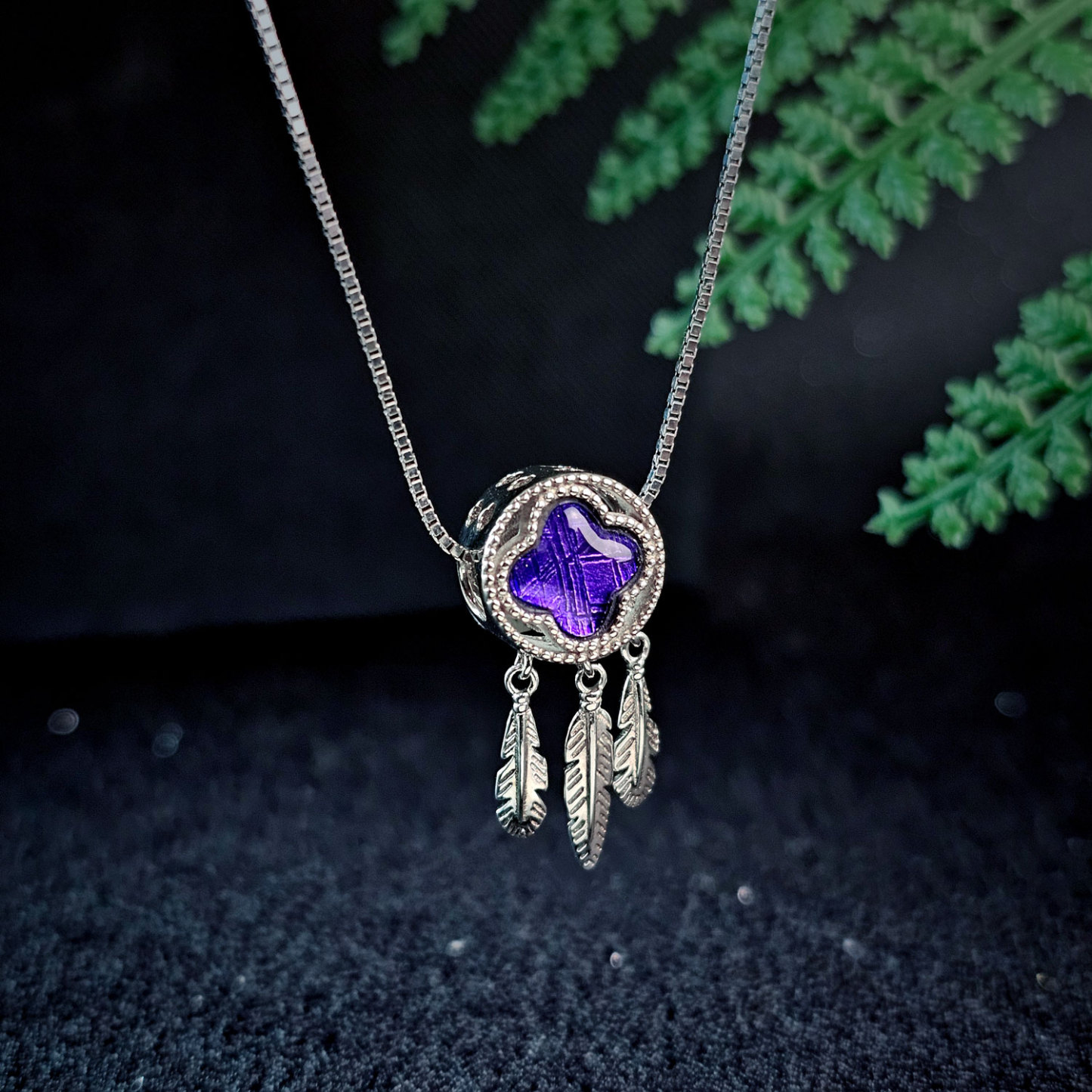 Gibeon Meteorite Charm - Purple