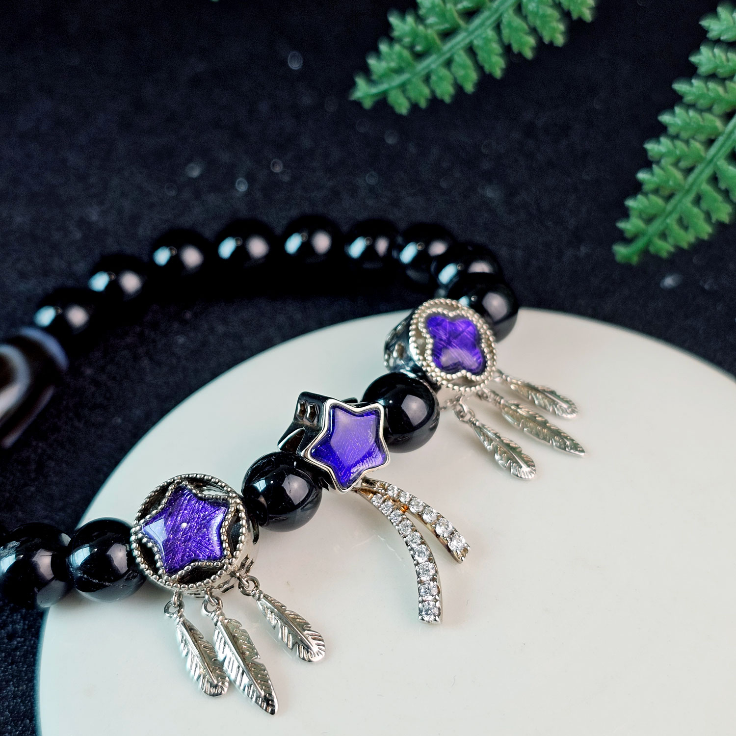 Gibeon Meteorite Charm - Purple