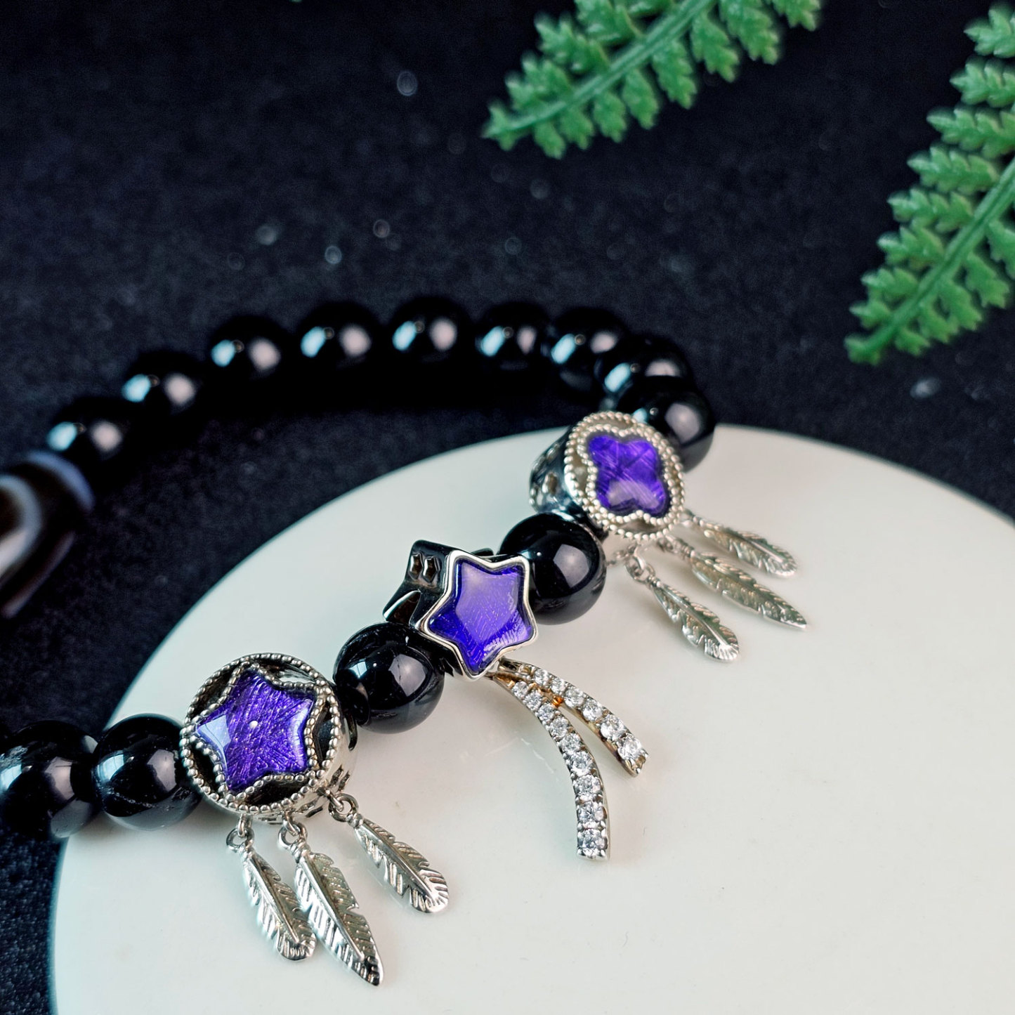 Gibeon Meteorite Charm - Purple