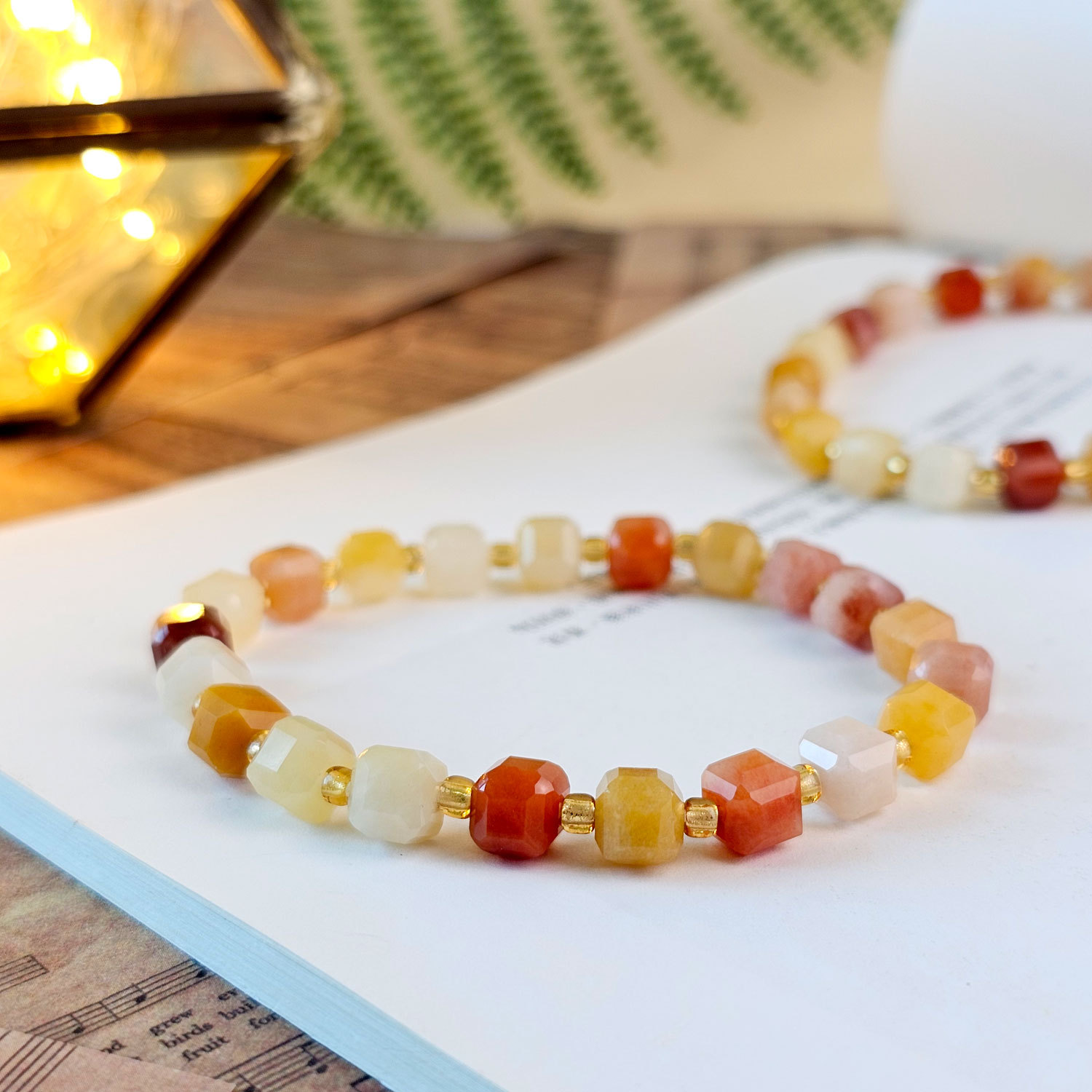 Jade Cube Bracelet - 6mm