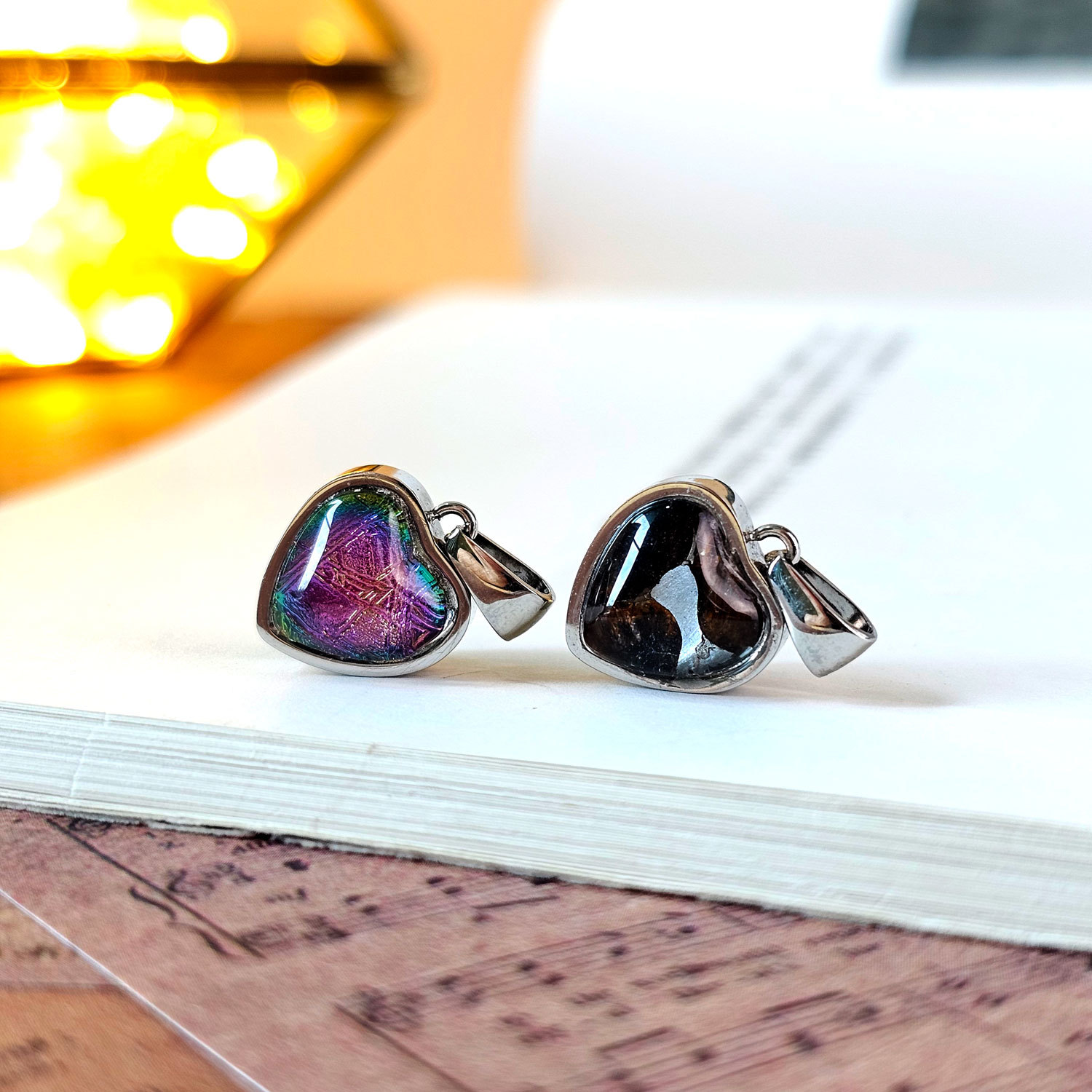 Meteorite with Olivine Meteorite Love Shape Pendant