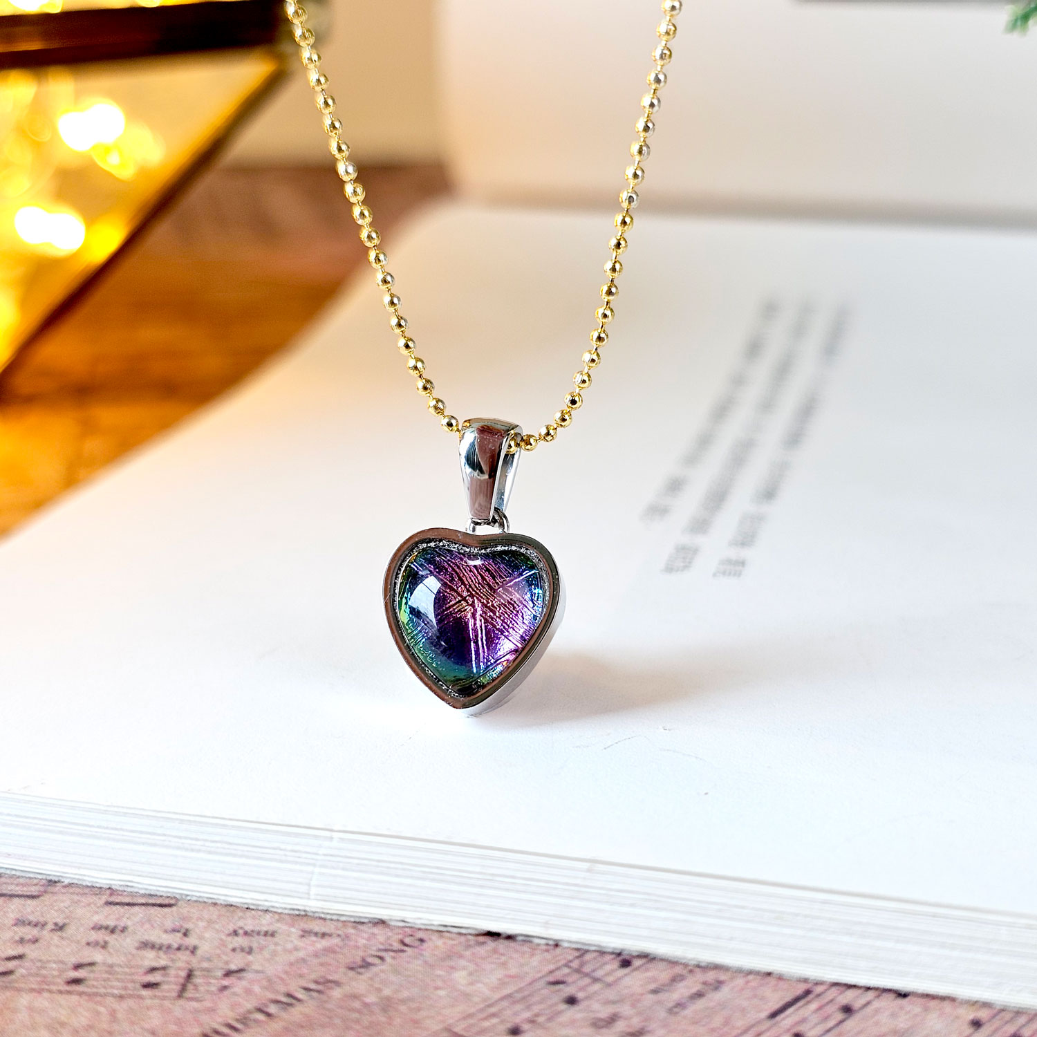 Meteorite with Olivine Meteorite Love Shape Pendant