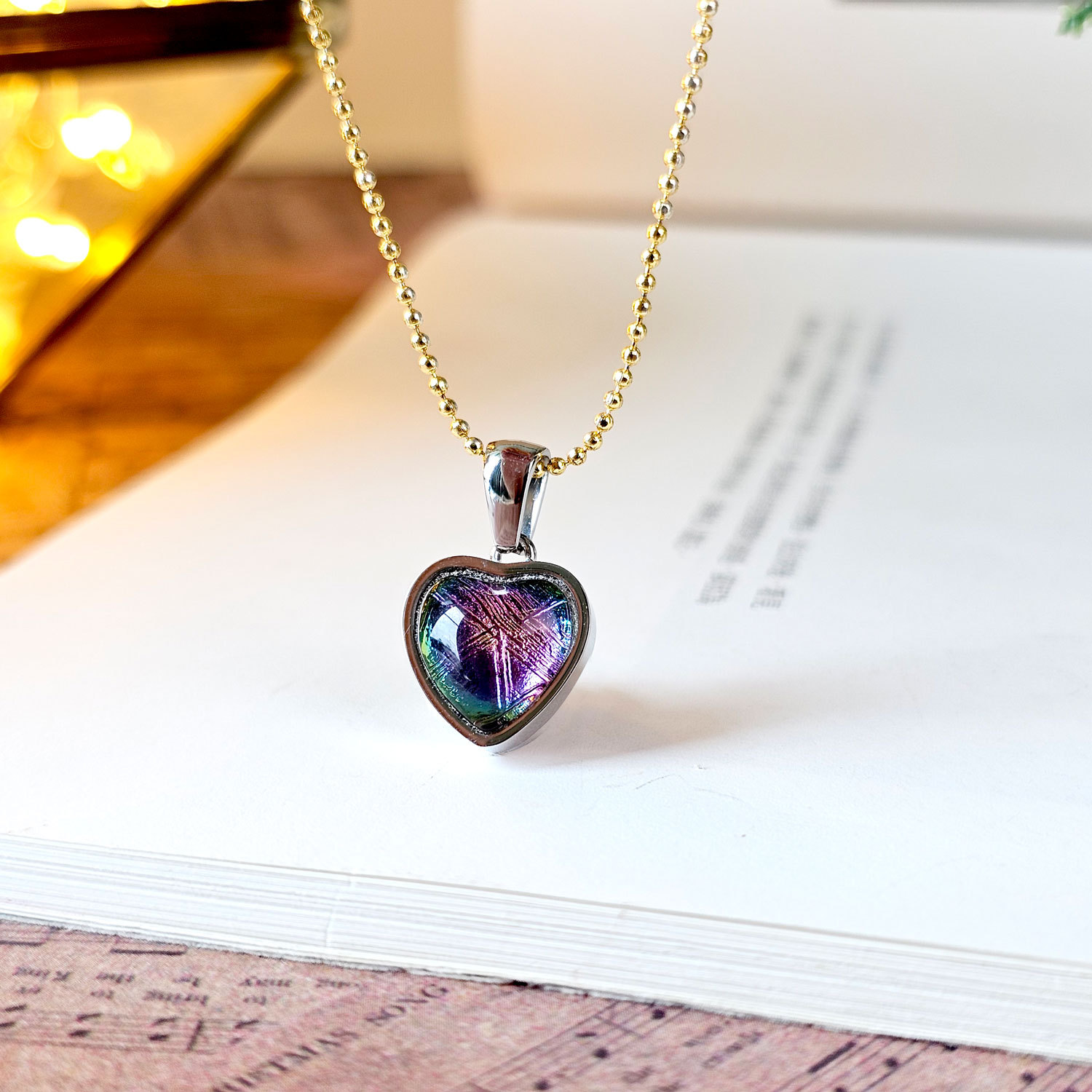 Meteorite with Olivine Meteorite Love Shape Pendant