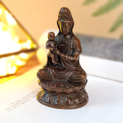 Copper Guan Yin Deco