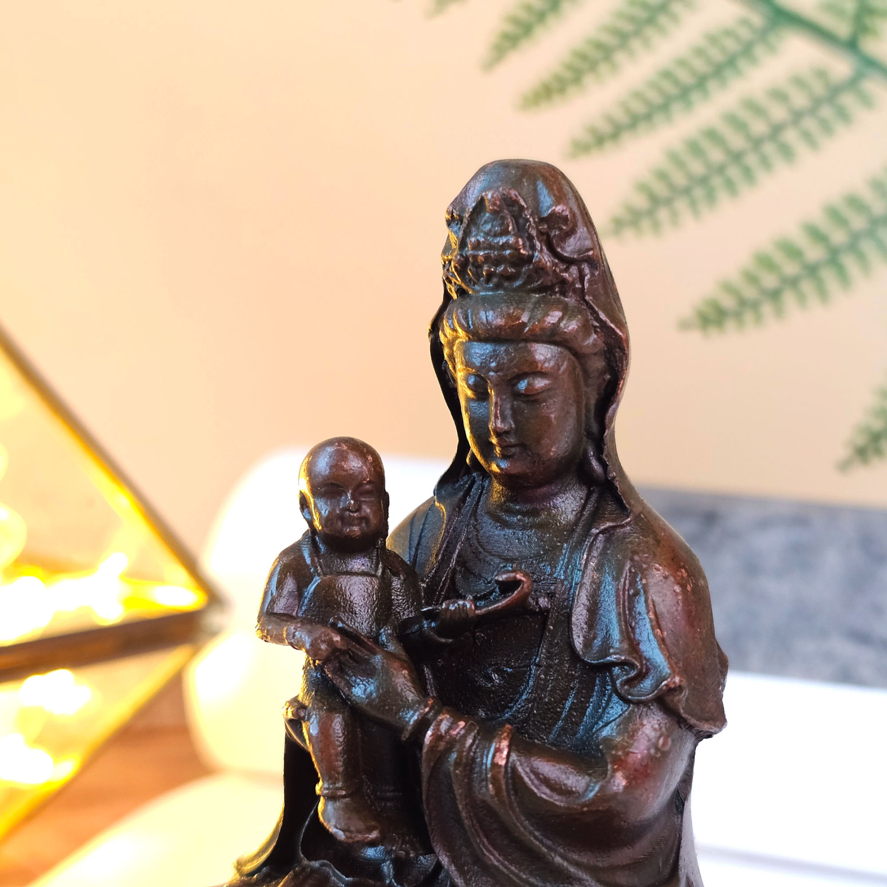 Copper Guan Yin Deco