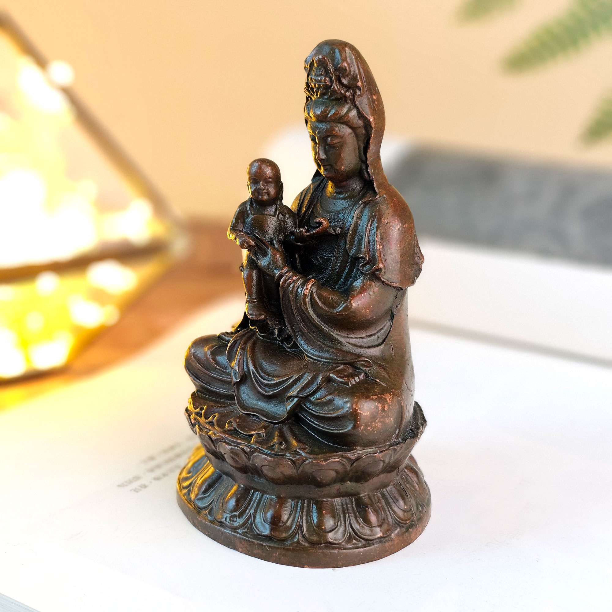 Copper Guan Yin Deco