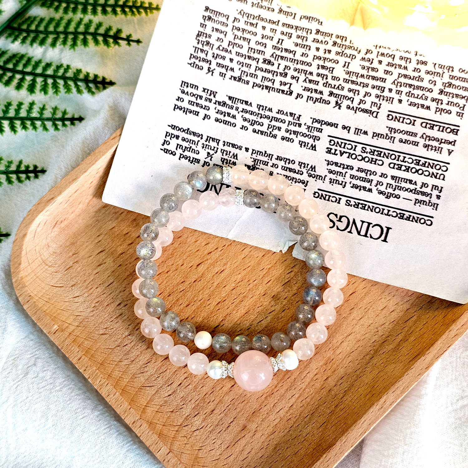 6mm Rose Quartz Labradorite Bracelet