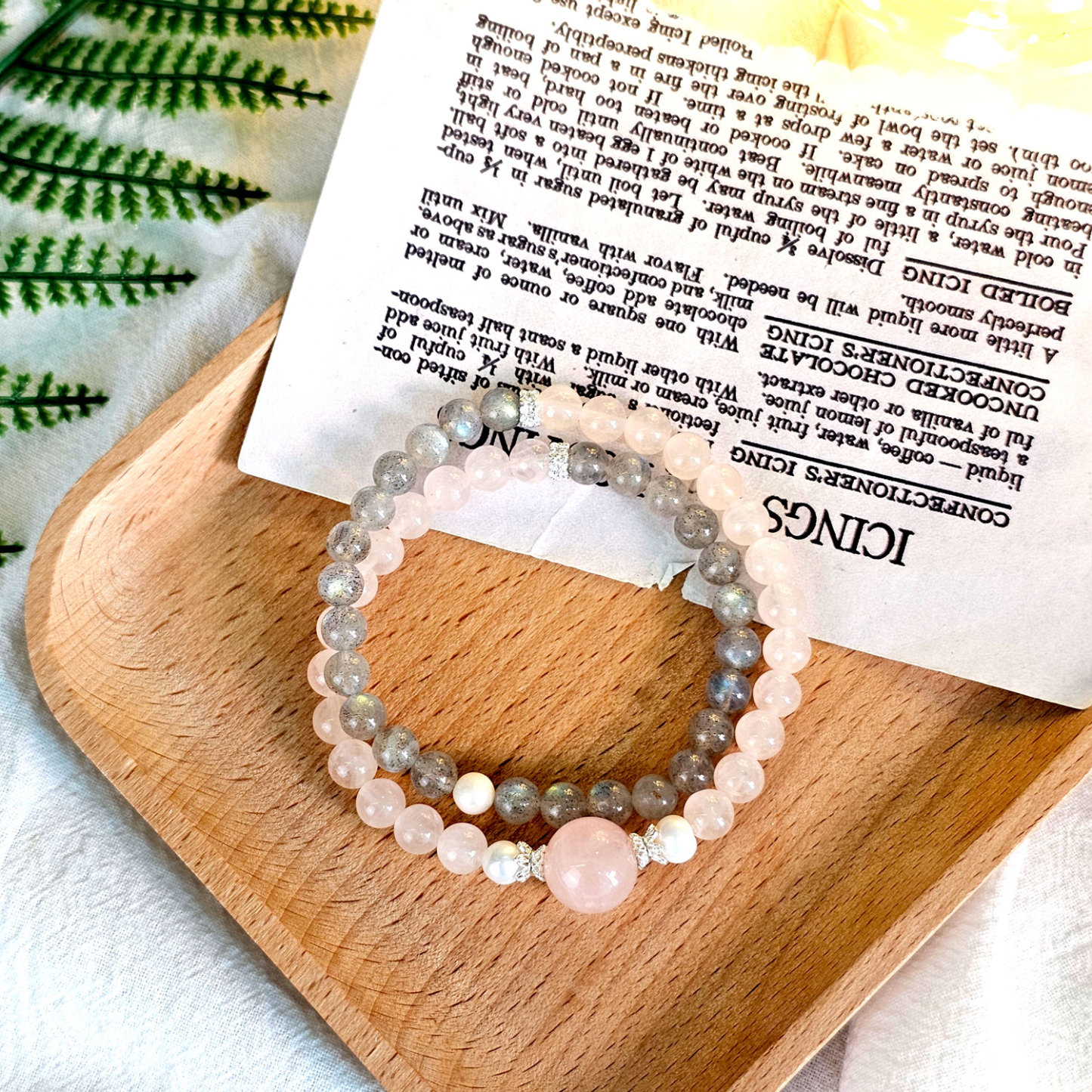 6mm Rose Quartz Labradorite Bracelet