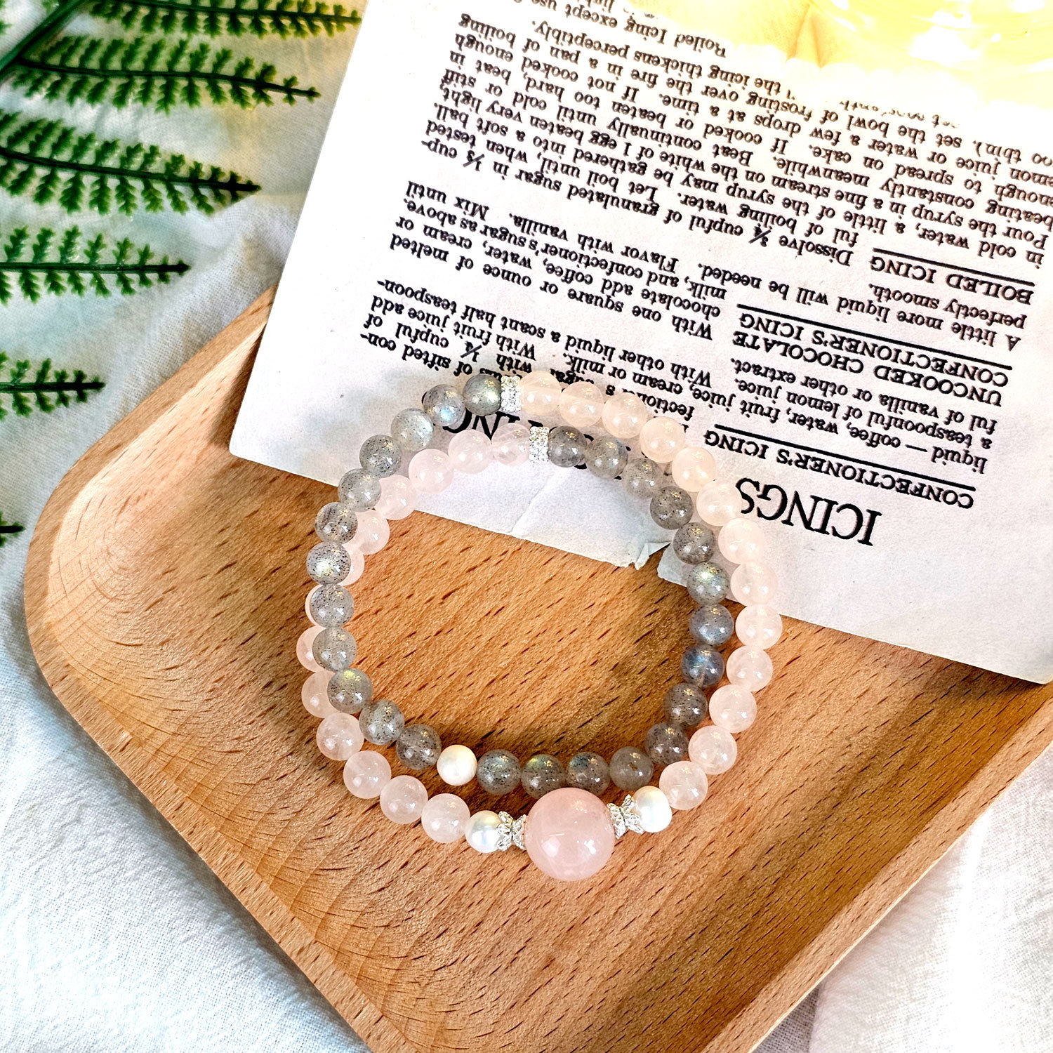 6mm Rose Quartz Labradorite Bracelet