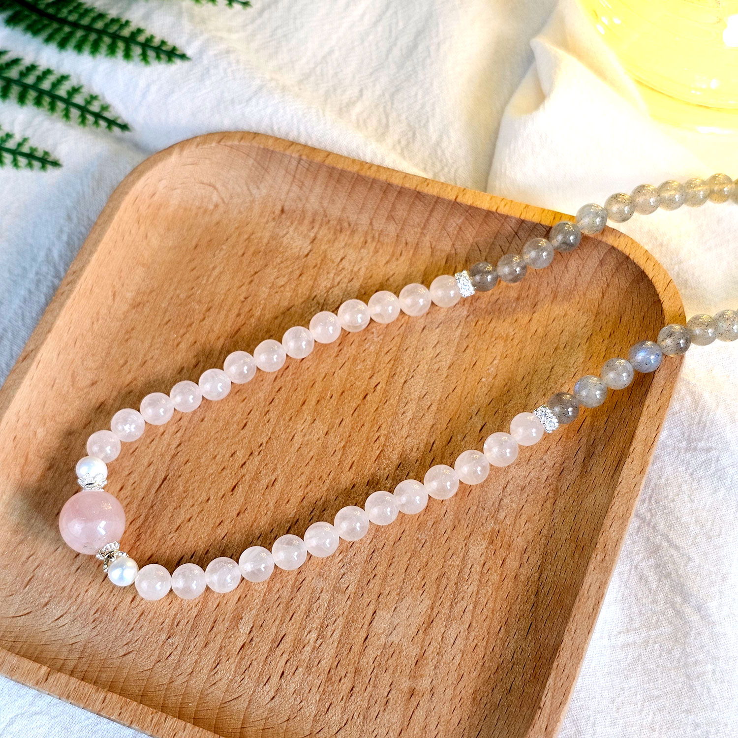 6mm Rose Quartz Labradorite Bracelet