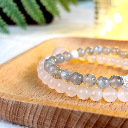 6mm Rose Quartz Labradorite Bracelet