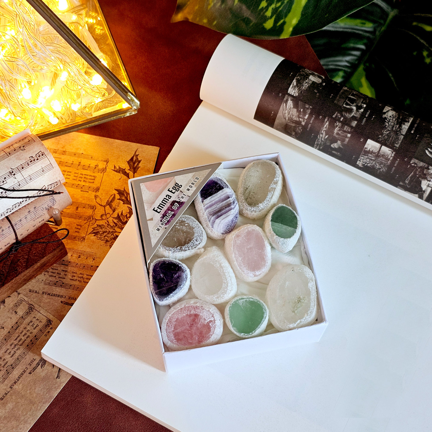 Mix Crystal Dragon Egg Raw Mineral Collection Box