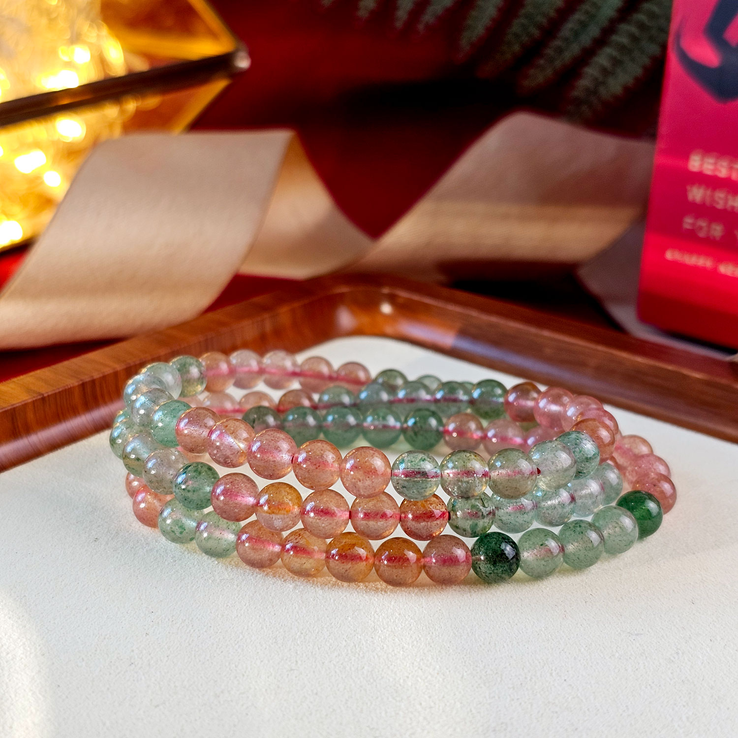 20 Jan - Mix Strawberry Stone Rosary Bracelet