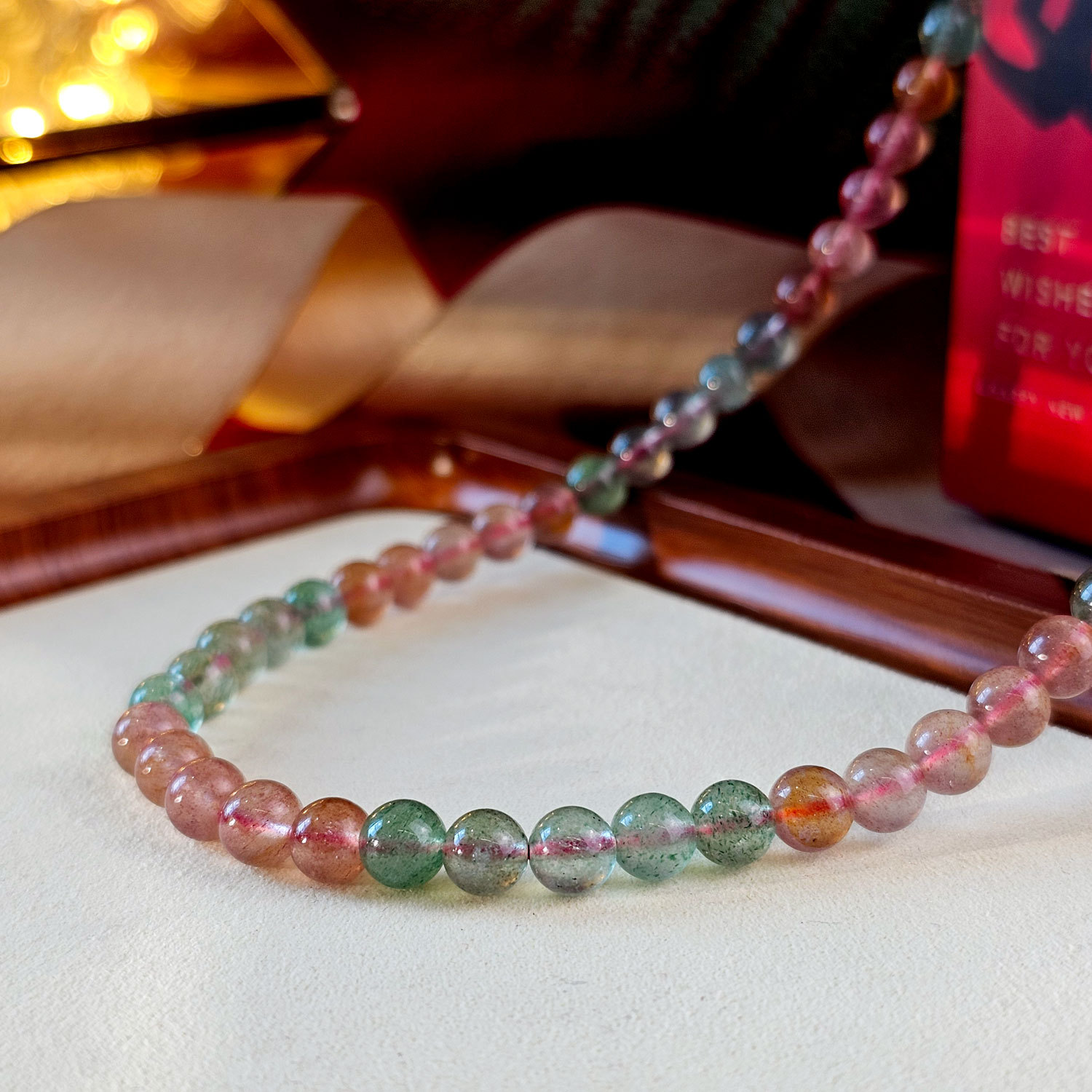 20 Jan - Mix Strawberry Stone Rosary Bracelet