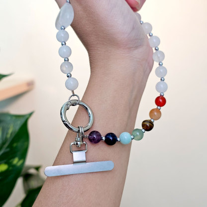 30 Jan - Clear Quartz with Love Shape Phone Hanger 