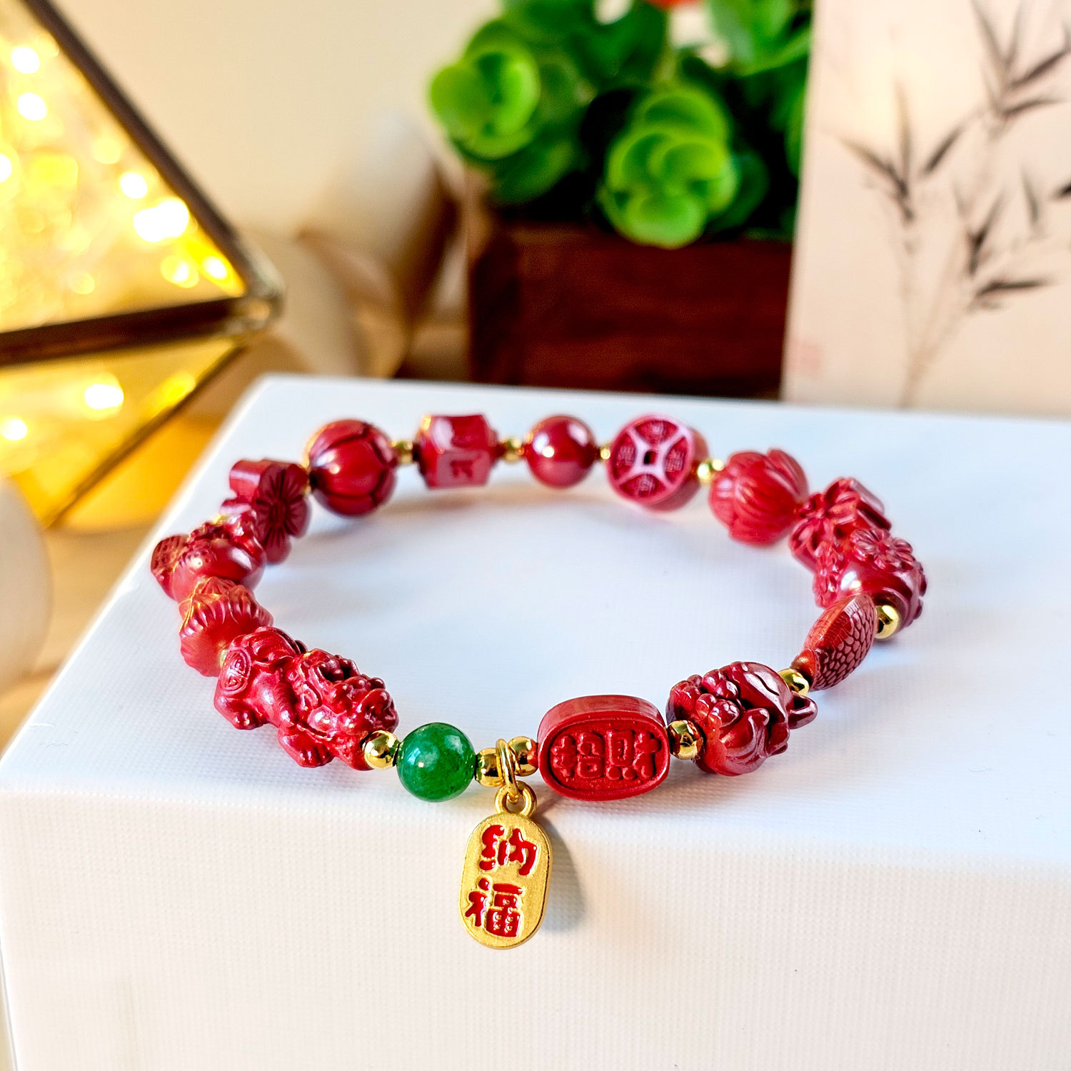 6 Feb - Cinnabar Fortune Design Bracelet