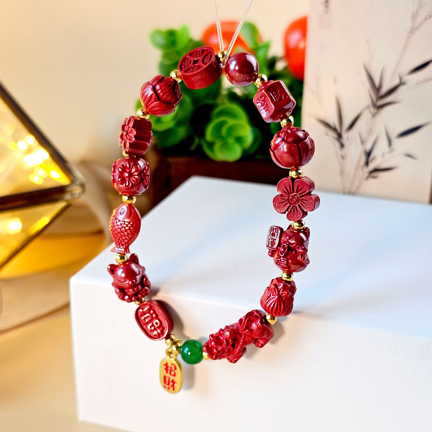 6 Feb - Cinnabar Fortune Design Bracelet