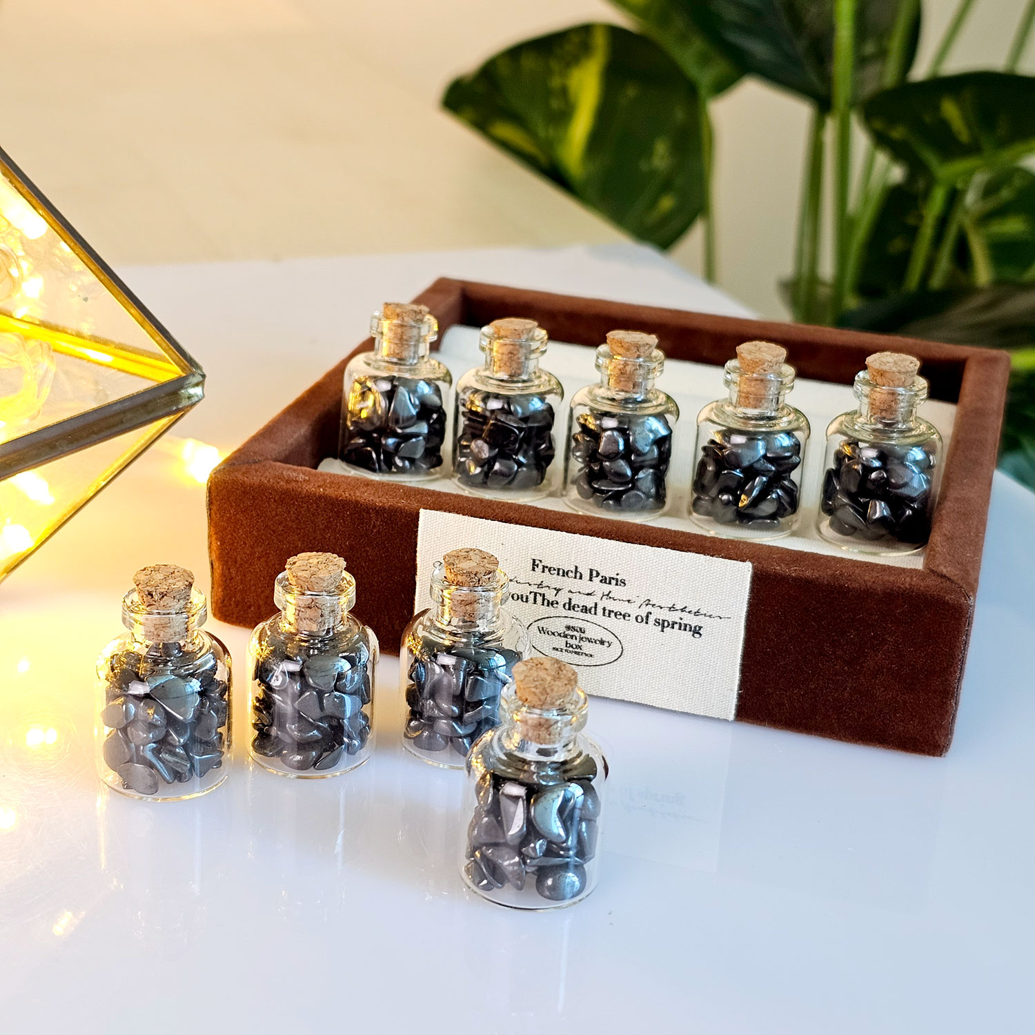 4 Mar - Hematite Wishing Bottle Set