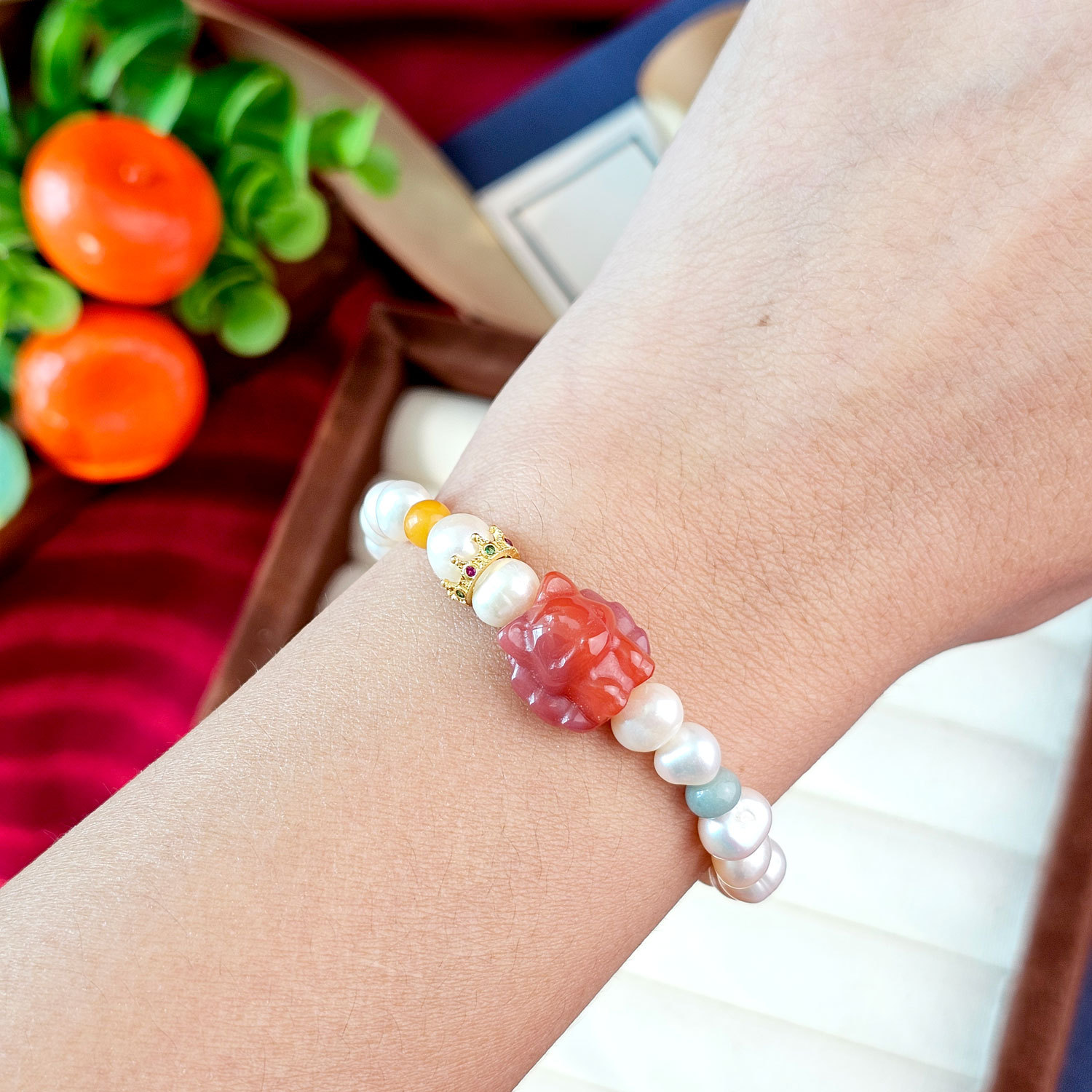 9 Mar - Pearl with Yan Yuan Agate Bracelet